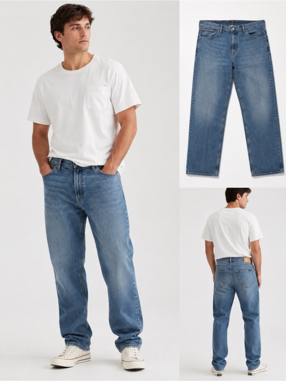 Calvin Klein Jeans Blue Relaxed Fit Straight Leg Denim Mens 36x30 Classic Casual